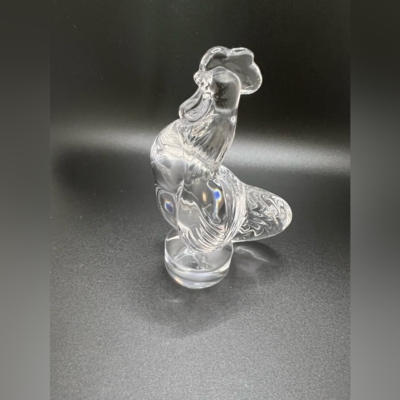 CRISTAL DE SEVRES Crystal Clear Rooster Figurine Sculpture - Picture 7 of 8